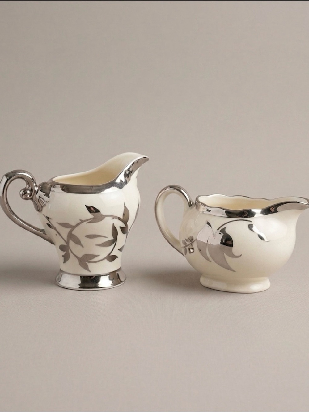 Myott and Sandland Ware England silver milk pots